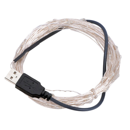 ELECTROPRIME 10m 5V 6W 500LM LED Silver String Light, USB Powered SMD-0603 Festival Lamp / Decoration Light Strip(Blue Green Light)