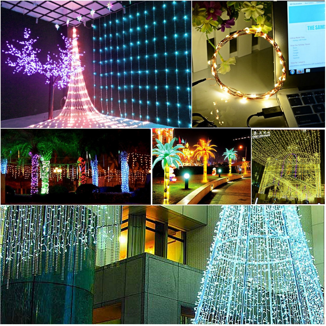 ELECTROPRIME 10m 5V 6W 500LM LED Silver String Light, USB Powered SMD-0603 Festival Lamp / Decoration Light Strip(Blue Green Light)