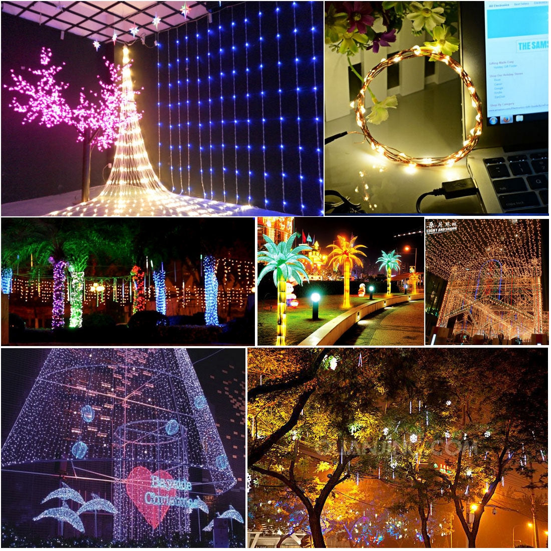 ELECTROPRIME 10m 5V 6W 500LM LED Silver String Light, USB Powered SMD-0603 Festival Lamp / Decoration Light Strip(Blue White Light)