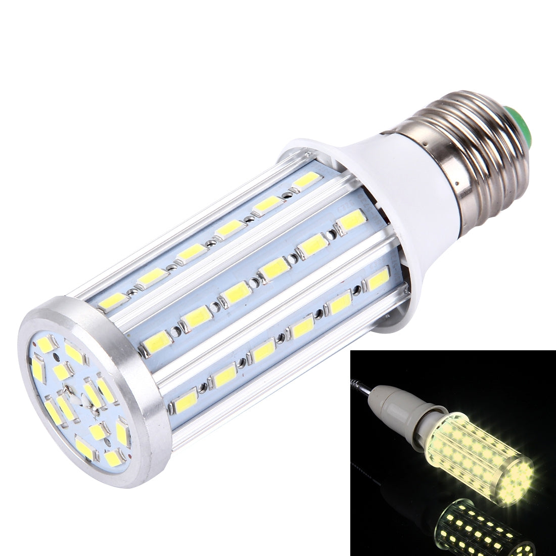 ELECTROPRIME 15W Aluminum Corn Light Bulb, E27 1280LM 60 LED SMD 5730, AC 85-265V(Warm White)