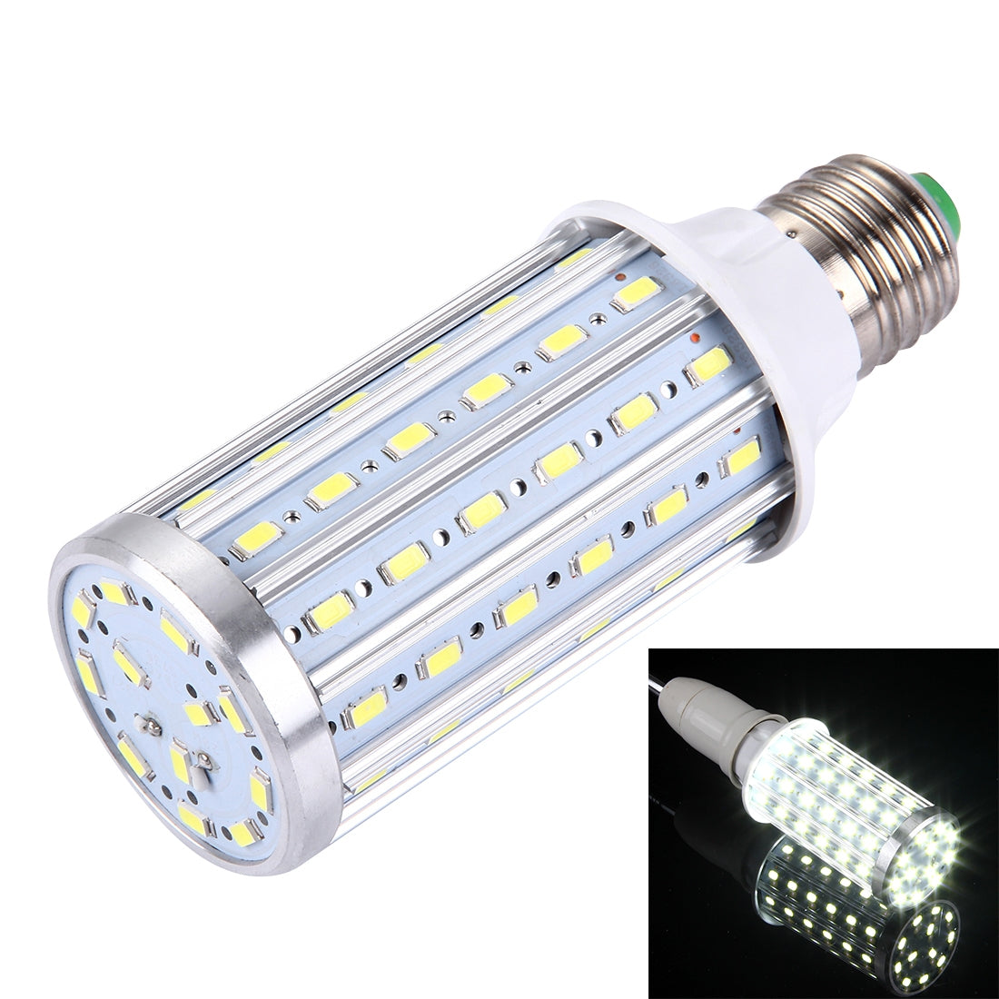 ELECTROPRIME 20W Aluminum Corn Light Bulb, E27 1800LM 72 LED SMD 5730, AC 85-265V(White Light)