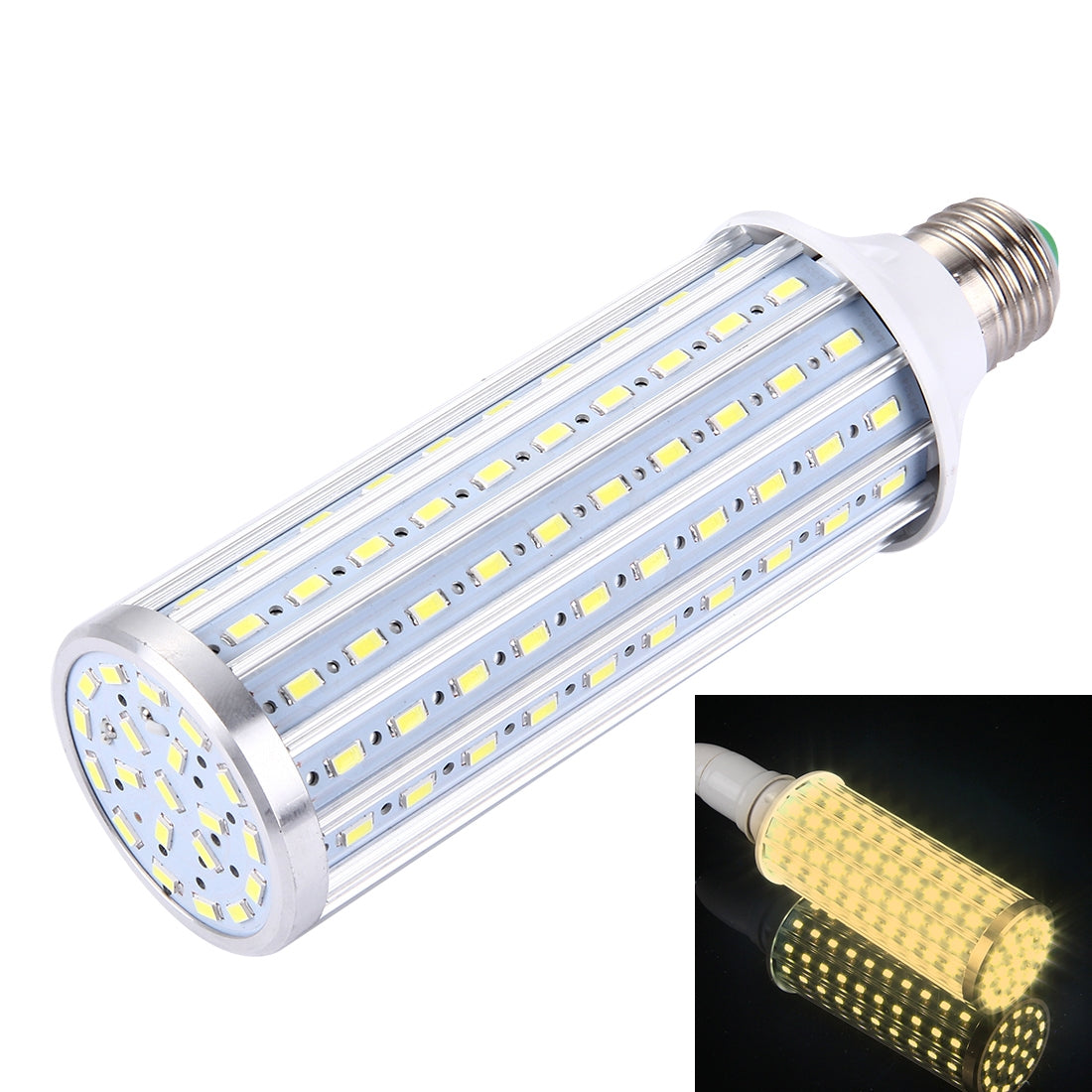 ELECTROPRIME 40W Aluminum Corn Light Bulb, E27 3500LM 140 LED SMD 5730, AC 85-265V(Warm White)