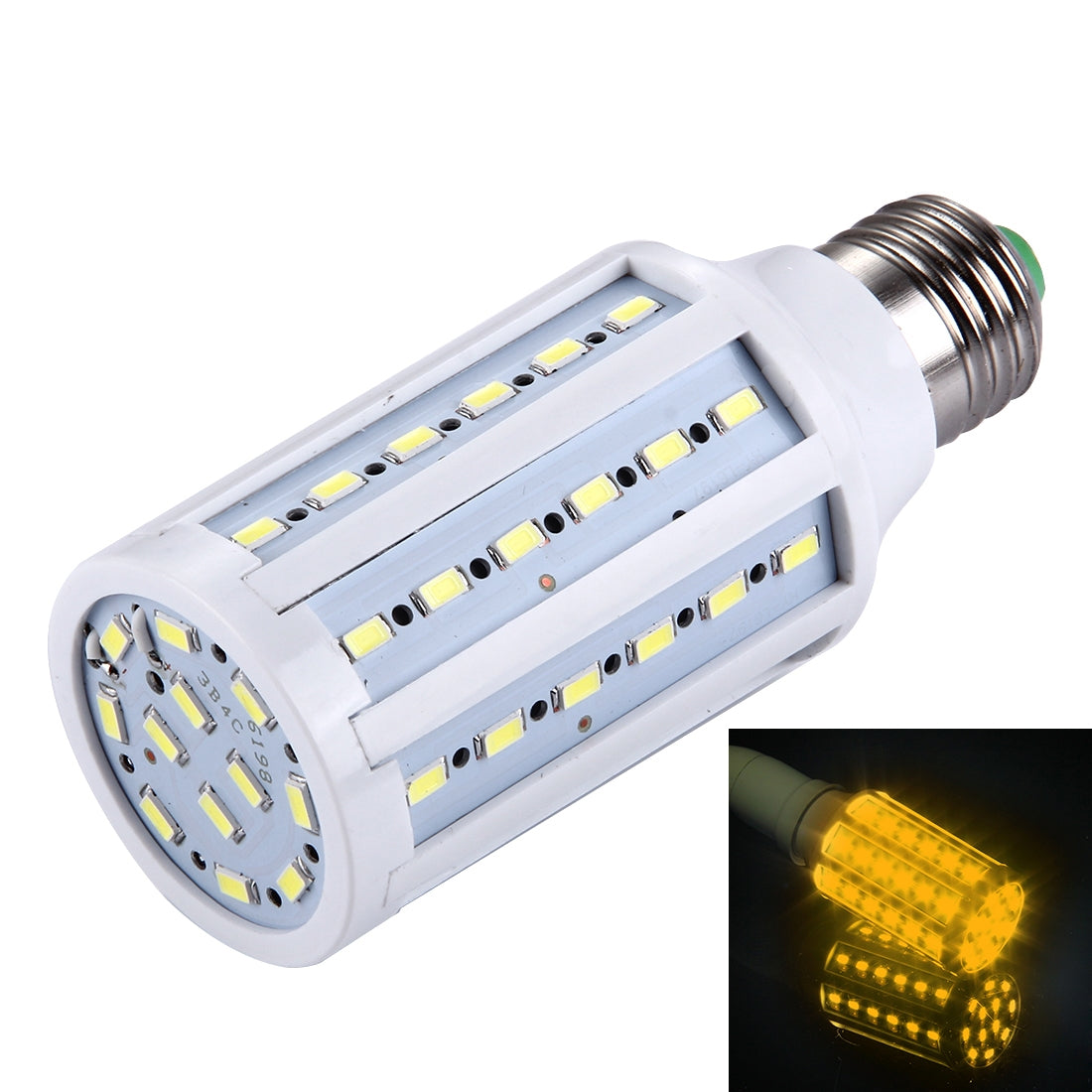 ELECTROPRIME 15W PC Case Corn Light Bulb, E27 1280LM 60 LED SMD 5730, AC 85-265V(Warm White)