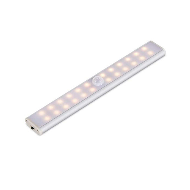 ELECTROPRIME 2W 24 LEDs Warm White Wide Screen Intelligent Human Body Sensor Light LED Corridor Cabinet Light, USB Charging Version