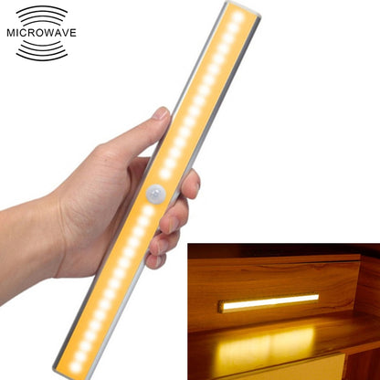 ELECTROPRIME 2.8W 30 LEDs Warm White Wide Screen Intelligent Human Body Sensor Light LED Corridor Cabinet Light, USB Charging Version