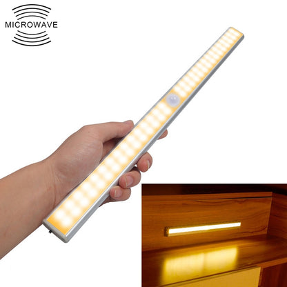 ELECTROPRIME 2.8W 60 LEDs Warm White Wide Screen Intelligent Human Body Sensor Light LED Corridor Cabinet Light, USB Charging Version