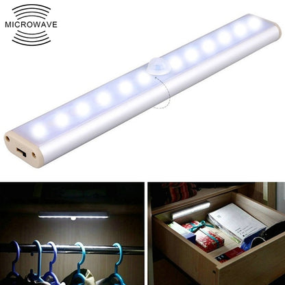 ELECTROPRIME 2W 12 LEDs White Light Wide Screen Intelligent Human Body Sensor Light LED Corridor Cabinet Light, USB Charging Version