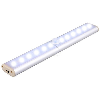 ELECTROPRIME 2W 12 LEDs White Light Wide Screen Intelligent Human Body Sensor Light LED Corridor Cabinet Light, USB Charging Version