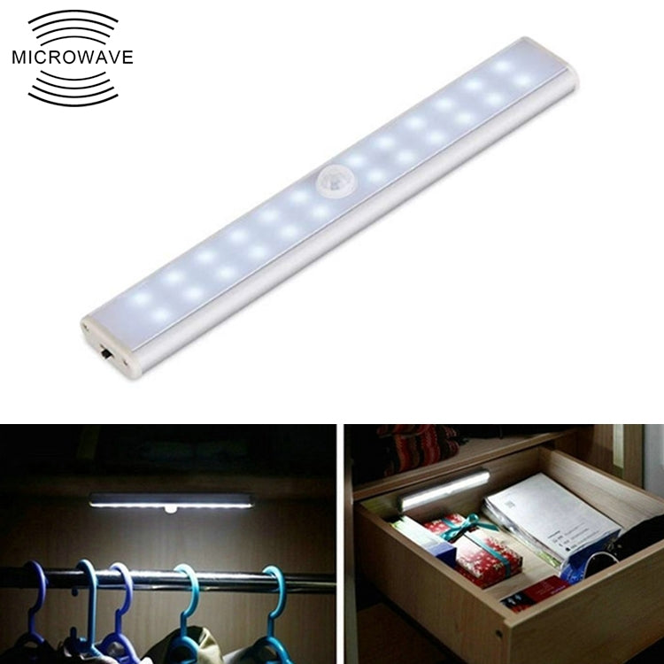 ELECTROPRIME 2W 24 LEDs White Light Wide Screen Intelligent Human Body Sensor Light LED Corridor Cabinet Light, USB Charging Version