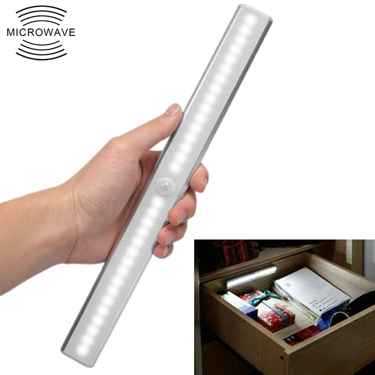 ELECTROPRIME 2.8W 30 LEDs White Light Wide Screen Intelligent Human Body Sensor Light LED Corridor Cabinet Light, USB Charging Version