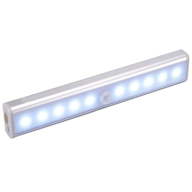 ELECTROPRIME 1.8W 10 LEDs White Light Wide Screen Intelligent Human Body Sensor Light LED Corridor Cabinet Light, USB Charging Version