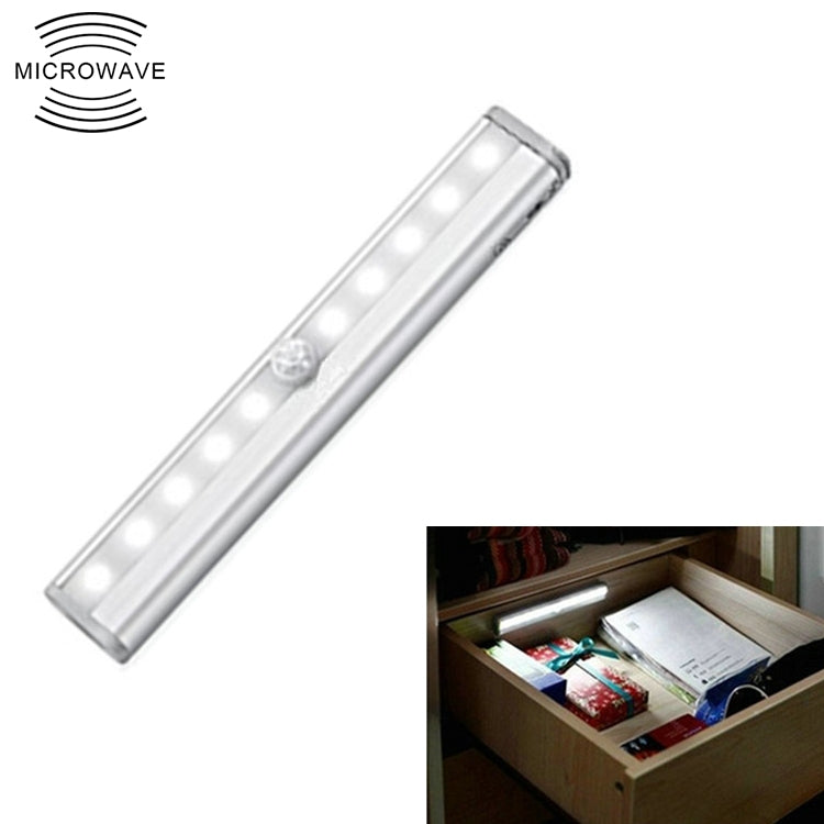 ELECTROPRIME 0.8W 10 LEDs White Light Narrow Screen Intelligent Human Body Sensor Light LED Corridor Cabinet Light, USB Charging Version