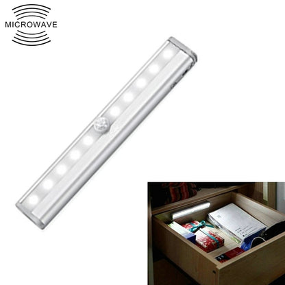 ELECTROPRIME 0.8W 10 LEDs White Light Narrow Screen Intelligent Human Body Sensor Light LED Corridor Cabinet Light, USB Charging Version