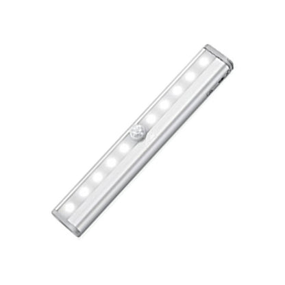 ELECTROPRIME 0.8W 10 LEDs White Light Narrow Screen Intelligent Human Body Sensor Light LED Corridor Cabinet Light, USB Charging Version