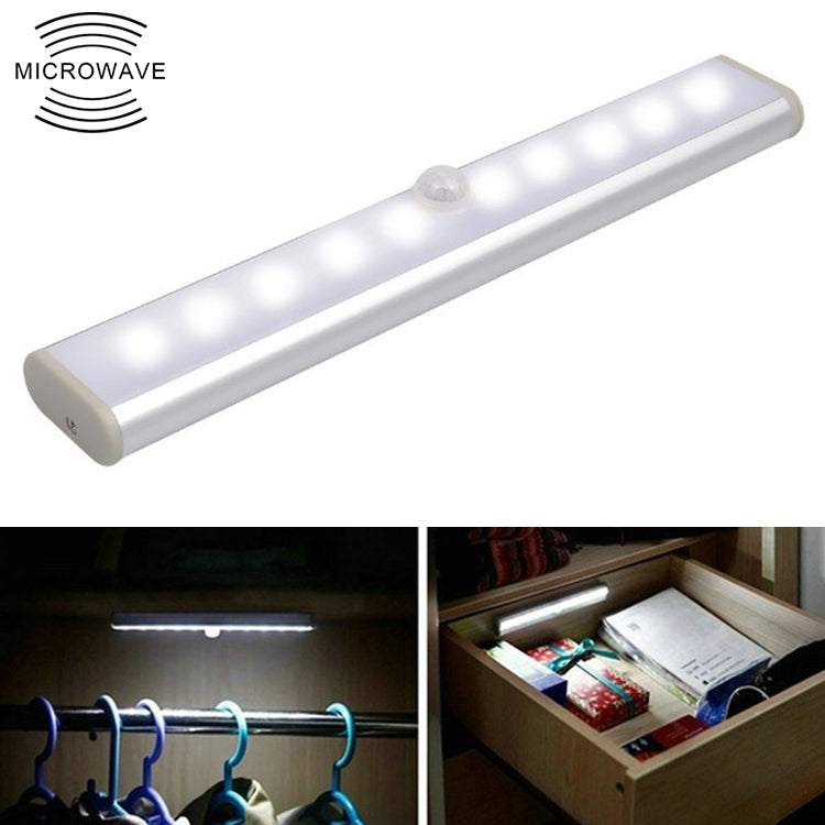 ELECTROPRIME 2W 10 LEDs White Light Wide Screen Intelligent Human Body Sensor Light LED Corridor Cabinet Light, Battery Version