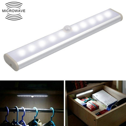 ELECTROPRIME 2W 10 LEDs White Light Wide Screen Intelligent Human Body Sensor Light LED Corridor Cabinet Light, Battery Version