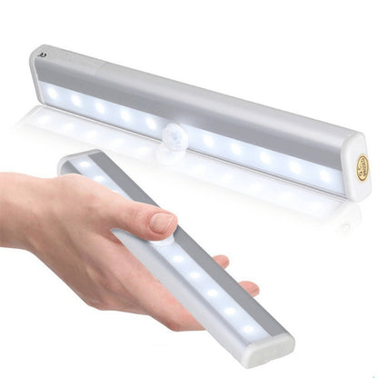 ELECTROPRIME 2W 10 LEDs White Light Wide Screen Intelligent Human Body Sensor Light LED Corridor Cabinet Light, Battery Version