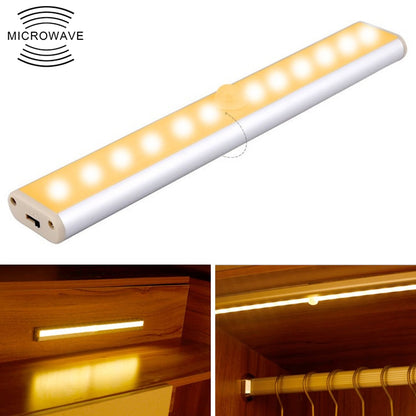 ELECTROPRIME 2W 12 LEDs Warm White Wide Screen Intelligent Human Body Sensor Light LED Corridor Cabinet Light, USB Charging Version