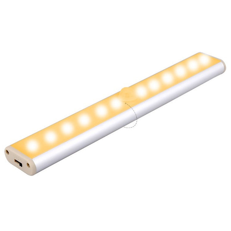 ELECTROPRIME 2W 12 LEDs Warm White Wide Screen Intelligent Human Body Sensor Light LED Corridor Cabinet Light, USB Charging Version