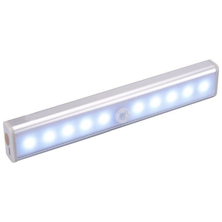 ELECTROPRIME 1.8W 10 LEDs White Light Wide Screen Intelligent Human Body Sensor Light LED Corridor Cabinet Light, Battery Version