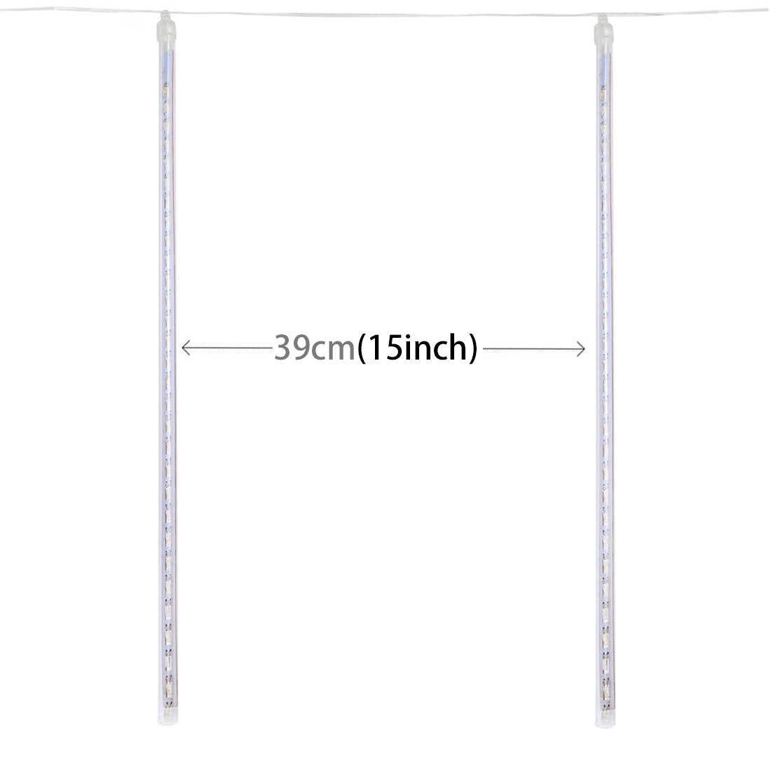 ELECTROPRIME 50cm 8 Tubes DIP Meteor Rain Light, LED Decorative Light, Tube Diameter: 1.2cm, AC 100-240V, US, EU Plug Optional(White Light)