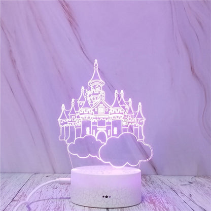 ELECTROPRIME Castle In The Sky Shape Creative Crack Touch Dimming 3D Colorful Decorative Night Light