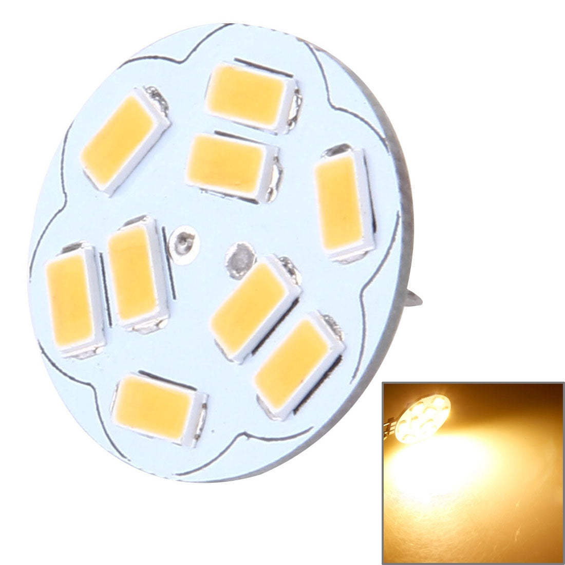 ELECTROPRIME G4 4W, Warm White , 200LM 9 LED SMD 5730 Round Decorative Light for Indoor / Outdoor Decoration, DC 12V, Back Pins