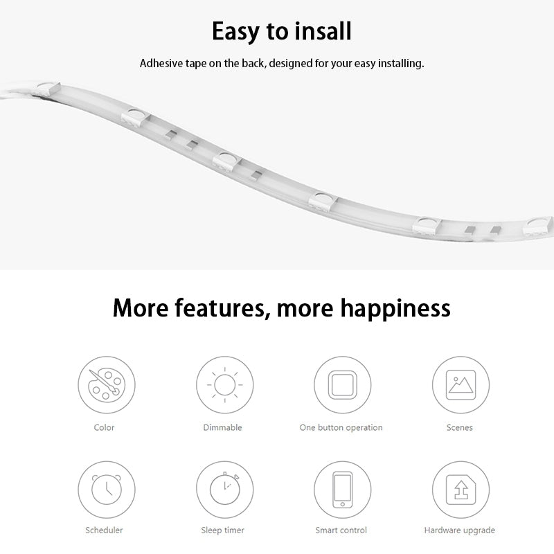 ELECTROPRIME Original Xiaomi Youpin Yeelight Smart WiFi APP Remote Control Extension LED Strip Light, Length: 1m