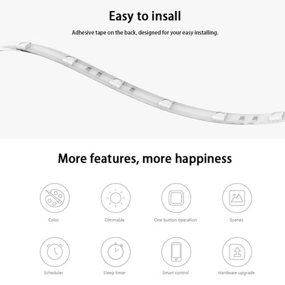 ELECTROPRIME Original Xiaomi Youpin Yeelight Smart WiFi APP Remote Control Extension LED Strip Light, Length: 1m