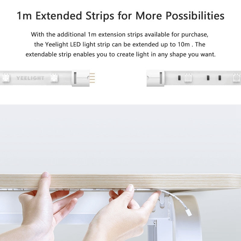 ELECTROPRIME Original Xiaomi Youpin Yeelight Smart WiFi APP Remote Control Extension LED Strip Light, Length: 1m