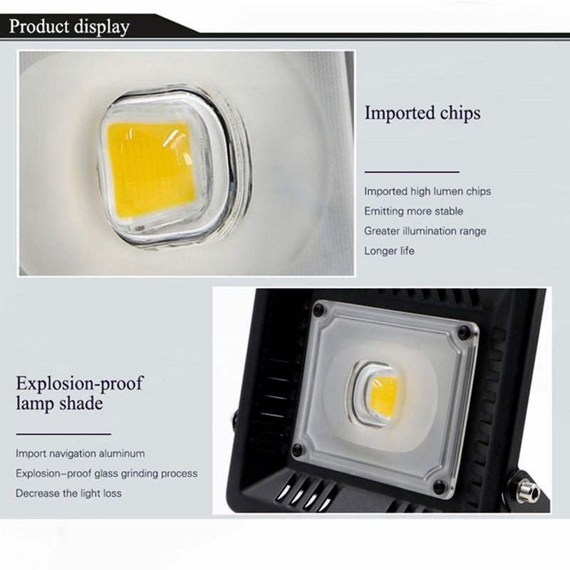 ELECTROPRIME 30W Waterproof 3000K Warm White Light LED Floodlight Lamp, Luminous Flux: > 2400LM, PF > 0.9, RA > 80, AC 90-140V