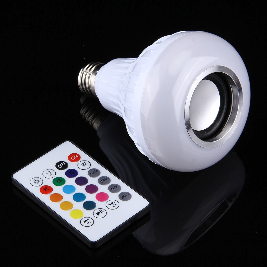 ELECTROPRIME 12W RGB LED Bluetooth Speaker Light, E27 Energy Saving Lamps with Remote Controller, AC 100-240V