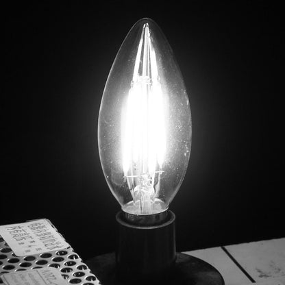 ELECTROPRIME C35 E14 4W 4 LEDs 300 LM 6500K Dimmable Retro LED Filament Light Bulb Energy Saving Light, AC 220V(White Light)
