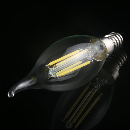 ELECTROPRIME C35 E14 4W 4 LEDs 300 LM 6500K Dimmable Retro LED Filament Light Bulb Energy Saving Light, AC 220V(White Light)