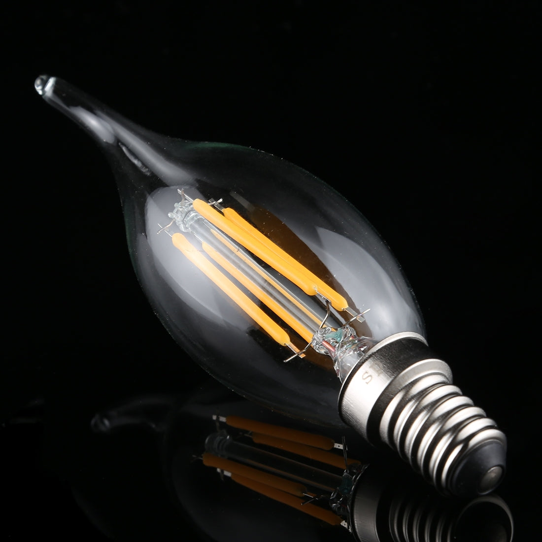 ELECTROPRIME C35 E14 4W 4 LEDs 300 LM 3000K Dimmable Retro LED Filament Light Bulb Energy Saving Light, AC 220V(Warm White)