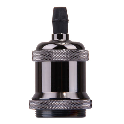 ELECTROPRIME E27 Retro Vintage Screw Bulb Base Lamp Bulb Holder, Not Included Light Bulb, AC 85-265V(Black)