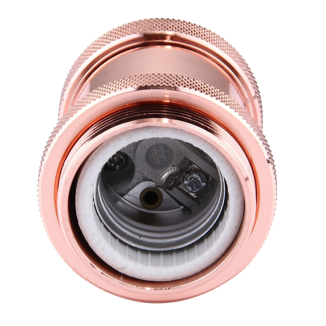 ELECTROPRIME E27 Retro Vintage Screw Bulb Base Lamp Bulb Holder, Not Included Light Bulb, AC 85-265V(Rose Gold)