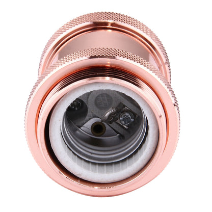 ELECTROPRIME E27 Retro Vintage Screw Bulb Base Lamp Bulb Holder, Not Included Light Bulb, AC 85-265V(Rose Gold)