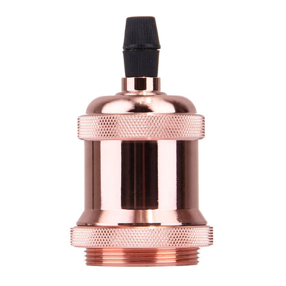 ELECTROPRIME E27 Retro Vintage Screw Bulb Base Lamp Bulb Holder, Not Included Light Bulb, AC 85-265V(Rose Gold)