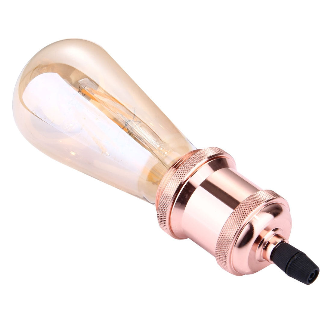 ELECTROPRIME E27 Retro Vintage Screw Bulb Base Lamp Bulb Holder, Not Included Light Bulb, AC 85-265V(Rose Gold)
