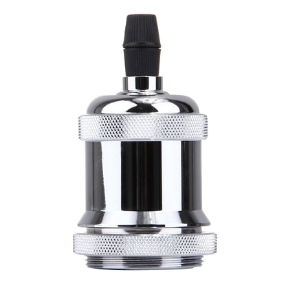 ELECTROPRIME E27 Retro Vintage Screw Bulb Base Lamp Bulb Holder, Not Included Light Bulb, AC 85-265V(Silver)