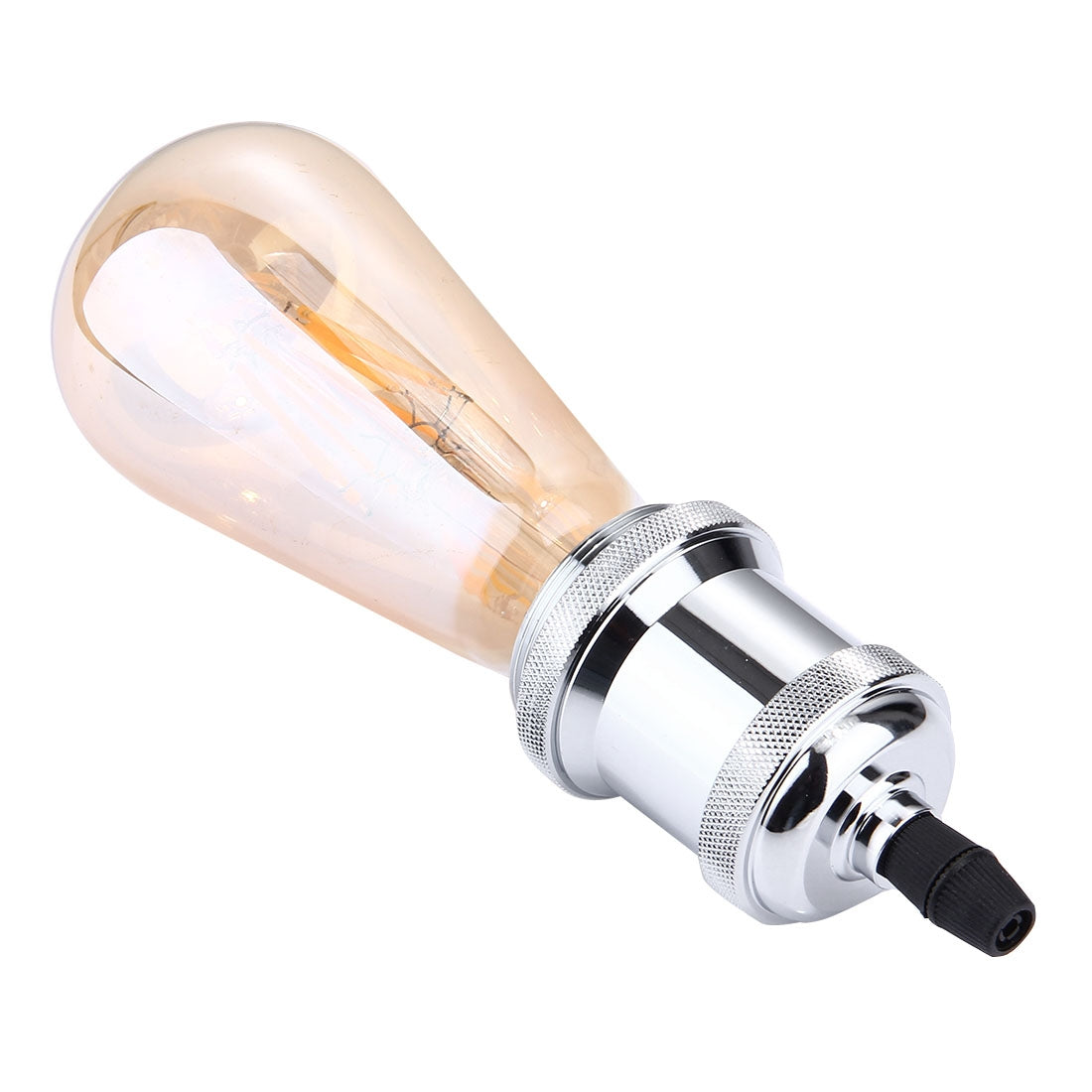ELECTROPRIME E27 Retro Vintage Screw Bulb Base Lamp Bulb Holder, Not Included Light Bulb, AC 85-265V(Silver)