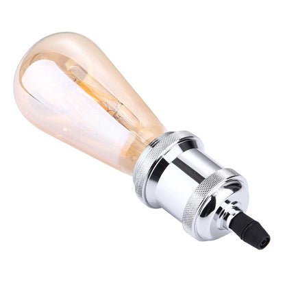 ELECTROPRIME E27 Retro Vintage Screw Bulb Base Lamp Bulb Holder, Not Included Light Bulb, AC 85-265V(Silver)