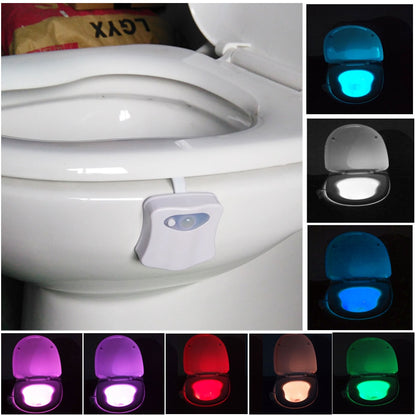 ELECTROPRIME 8 Colors Indoor Lighting Night Lights Motion Sensor LED Toilet Seat Cover Lightbowl Light Lamp