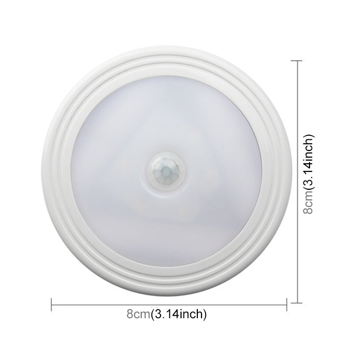 ELECTROPRIME 0.3W White Light Round Shape LED PIR Sensor Light , 6 LEDs 30 LM SMD-3528 for Cabinets