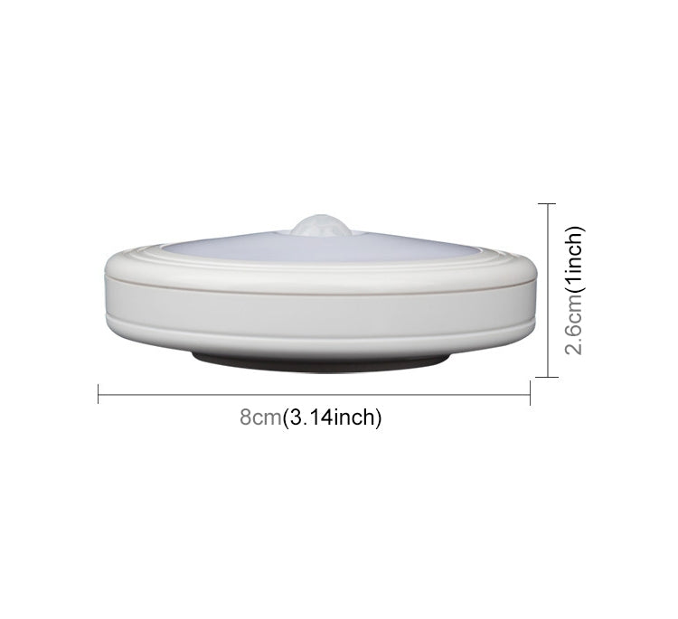 ELECTROPRIME 0.3W White Light Round Shape LED PIR Sensor Light , 6 LEDs 30 LM SMD-3528 for Cabinets