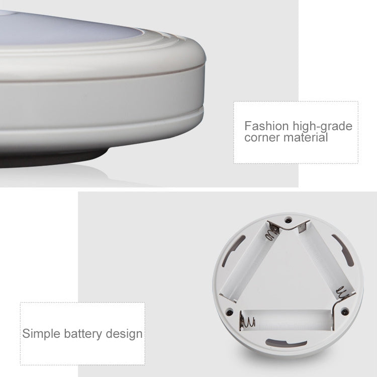 ELECTROPRIME 0.3W White Light Round Shape LED PIR Sensor Light , 6 LEDs 30 LM SMD-3528 for Cabinets