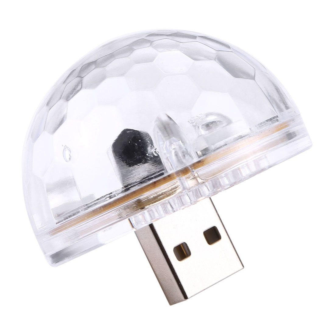 ELECTROPRIME 3W USB RGB Magic Ball LED Stage Lamp with USB-C / Type-C Adapter, 4 LEDs Mini LED Music Sound Control KTV DJ Disco Light Effect Light(Transparent)