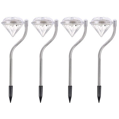 ELECTROPRIME A108 4 PCS LED Solar Power Lamp, Outdoor Garden Landscape Path Decorative Diamond Lights, Random Color Delivery