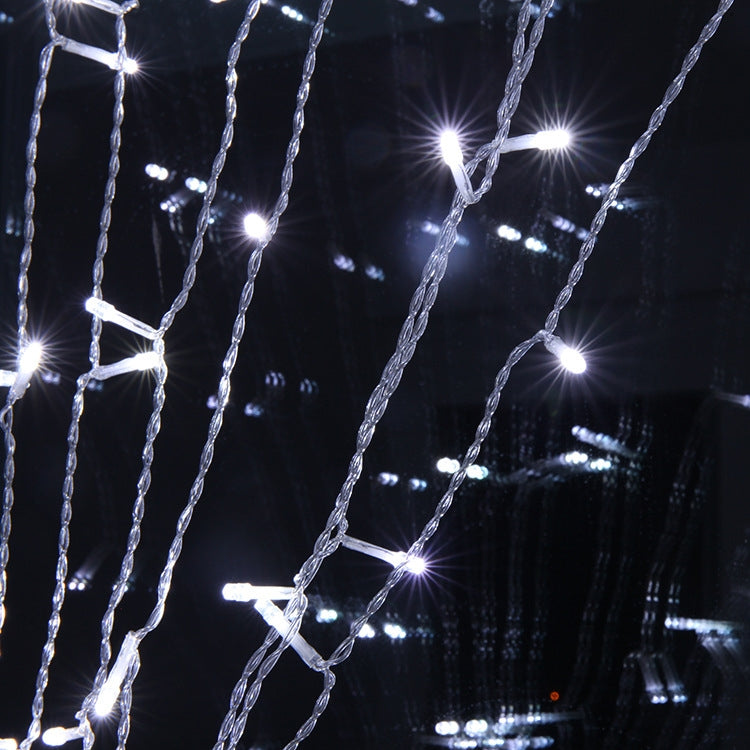 ELECTROPRIME UL588 10m IP43 Waterproof LED Curtain Light, 100 LEDs Fairy String Decorative Light with End Joint & 8 Model Functions, US Plug (White Light)